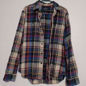 American Eagle button down shirt men’s large colorful plaid